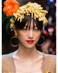 Dolce & Gabbana Flower Clip On Hoop Earrings