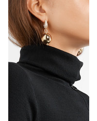 Mounser Full Moon Gold Plated Cubic Zirconia Earrings