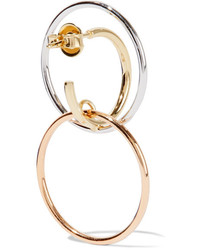 Charlotte Chesnais Galilea Silver Gold And Rose Gold Vermeil Hoop Earrings