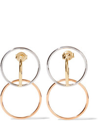 Charlotte Chesnais Galilea Silver Gold And Rose Gold Vermeil Hoop Earrings