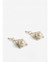 Mango Geometric Pearl Earrings