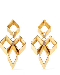 Erickson Beamon Geometry One Gold Plated Swarovski Crystal Earrings One Size