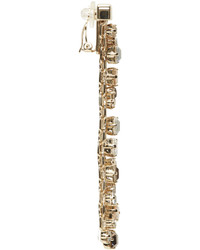 Lanvin Gold And Crystal Skinny Clip On Earrings