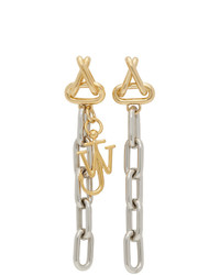 JW Anderson Gold And Silver Anchor Chain Earrings