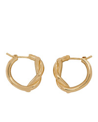 Bottega Veneta Gold And Silver Bi Color Knot Earrings