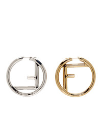 Fendi Gold And Silver F Is Earrings