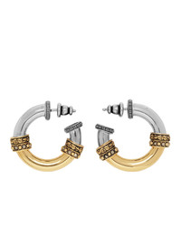 Alexander McQueen Gold And Silver Small Hoop Earrings