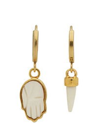 Isabel Marant Gold And White Hand Earrings