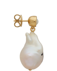 Bottega Veneta Gold Baroque Pearl Zebra Earring