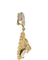 Gucci Gold Crystal Lion Earrings