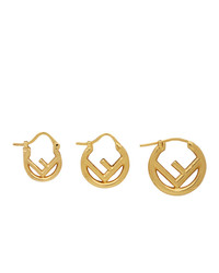 Fendi Gold F Is Mini Hoop Earrings Set