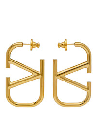 Valentino Gold Garavani Vlogo Hoop Earrings