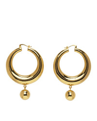 JW Anderson Gold Hoop And Ball Earrings