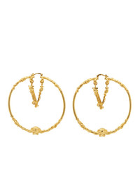 Versace Gold Leaves Hoop Earrings
