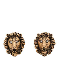 Gucci Gold Lion Head Earrings