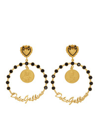 Dolce And Gabbana Gold Logo Hoop Earrings