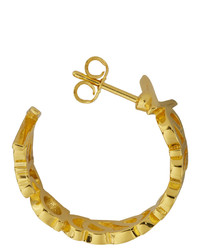 Versace Gold Logo Small Hoop Earrings