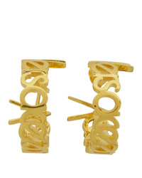 Versace Gold Logo Small Hoop Earrings