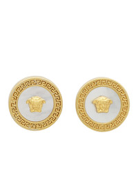 Versace Gold Mother Of Pearl Tribute Earrings