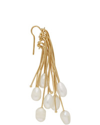 Jil Sander Gold Multiline Pearl Earrings