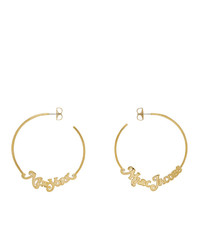 Marc Jacobs Gold New York Magazine Edition Small Logo Hoop Earrings
