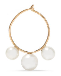 Saskia Diez Gold Pearl Hoop Earrings