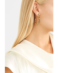 Percossi Papi Gold Plated And Enamel Multi Stone Hoop Earrings