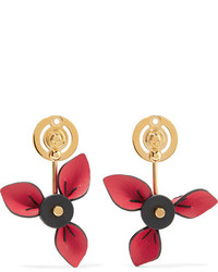 Marni Gold Plated And Leather Earrings