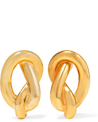 Kenneth Jay Lane Gold Plated Clip Earrings One Size