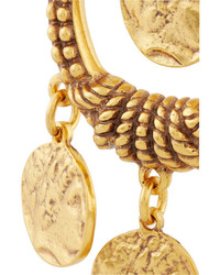 Oscar de la Renta Gold Plated Coin Clip Earrings