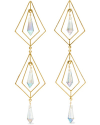 Mercedes Salazar Gold Plated Crystal Earrings