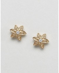 Orelia Gold Plated Crystal Flower Stud Earrings