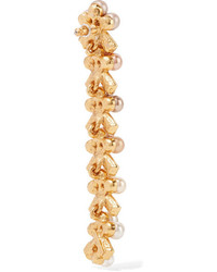 Oscar de la Renta Gold Plated Faux Pearl And Crystal Earrings