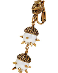 Gucci Gold Plated Faux Pearl Clip Earrings