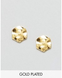 Gorjana Gold Plated Hexagon Stud Earrings