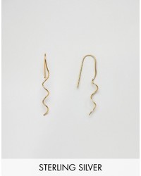 Asos Gold Plated Sterling Silver Twist Through Earrings