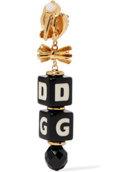 Dolce & Gabbana Gold Plated Swarovski Crystal And Resin Clip Earrings