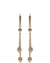 Alexander McQueen Gold Skull Chain Earrings