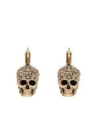 Alexander McQueen Gold Skull Hoop Earrings