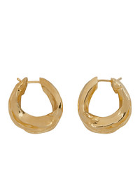 Bottega Veneta Gold Sterling Mini Hoop Earrings