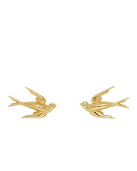 McQ Alexander McQueen Gold Swallow Stud Earrings