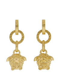 Versace Gold Three Ring Medusa Earrings
