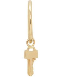 Lauren Klassen Gold Tiny Key Hoop Earring