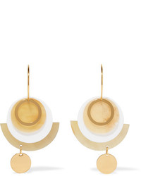Marni Gold Tone Acrylic And Horn Earrings One Size
