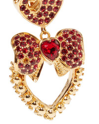 Dolce & Gabbana Gold Tone Crystal Clip Earrings