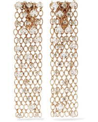 Lanvin Gold Tone Crystal Clip Earrings