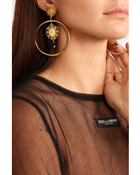 Dolce & Gabbana Gold Tone Faux Pearl Clip Earrings