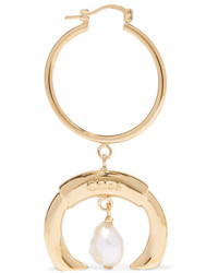 Chloé Gold Tone Faux Pearl Earrings