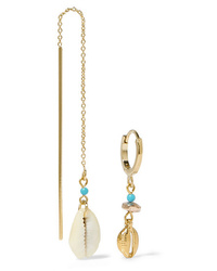 Isabel Marant Gold Tone Shell And Bead Earrings