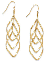 Thalia Sodi Gold Tone Wavy Open Teardrop Linear Earrings
